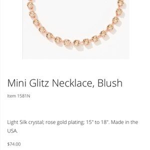 Touchstone Crystal Mini Glitz Necklace, Blush